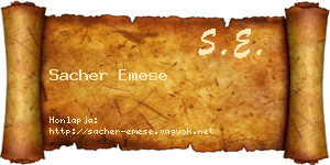Sacher Emese névjegykártya